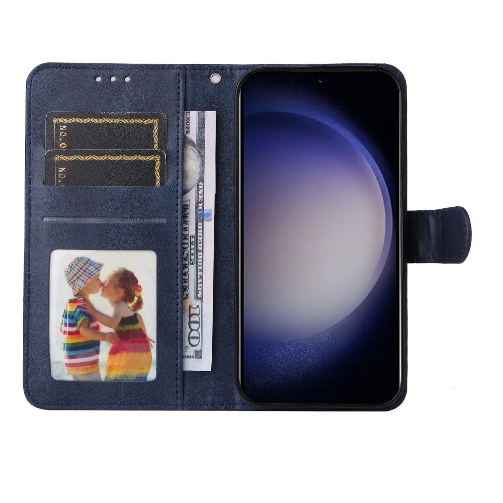 Samsung Galaxy S25 - EIDERWOOD Vegan Leather Flip Cover - Blå