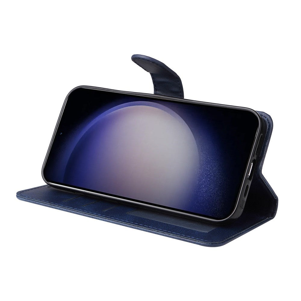 Samsung Galaxy S25 - EIDERWOOD Vegan Leather Flip Cover - Blå