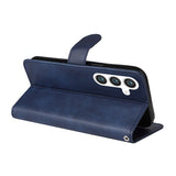 Samsung Galaxy S25 - EIDERWOOD Vegan Leather Flip Cover - Blå