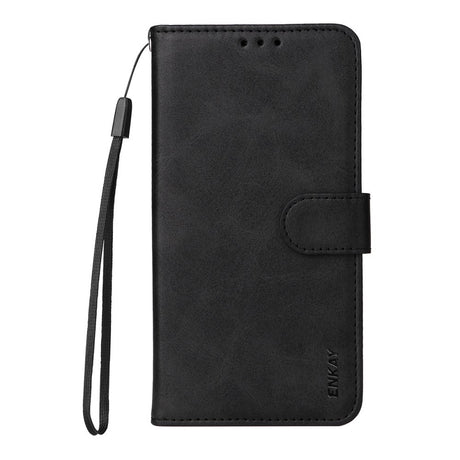 Samsung Galaxy S25 / S24 - EIDERWOOD 2-i-1 Kunstlæder Flip Case m. Skærmbeskyttelsesglas - Sort