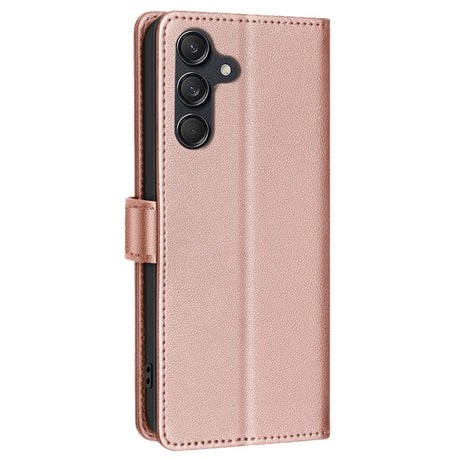 BINFEN Samsung Galaxy A36 (5G) Flip-deksel i kunstskinn m. RFID-blokkering og kortholder - Rose Gold