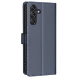 BINFEN Samsung Galaxy A36 (5G) Flip-deksel i kunstskinn m. RFID-blokkering og kortholder - blå