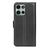 Motorola Moto G75 (5G) - EIDERWOOD Faux Leather Flip Cover m. Kortholder og stativfunksjon - svart