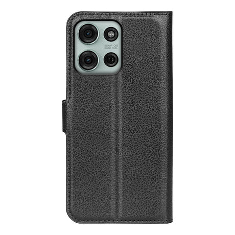 Motorola Moto G75 (5G) - EIDERWOOD Faux Leather Flip Cover m. Kortholder og stativfunksjon - svart