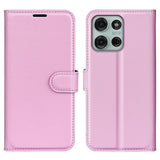 Motorola Moto G75 (5G) - EIDERWOOD Faux Leather Flip Cover m. Kortholder og stativfunksjon - Rosa