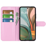 Motorola Moto G75 (5G) - EIDERWOOD Faux Leather Flip Cover m. Kortholder og stativfunksjon - Rosa