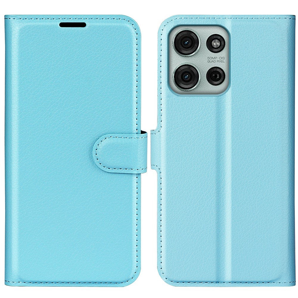 Motorola Moto G75 (5G) - EIDERWOOD Faux Leather Flip Cover m. Kortholder og stativ funksjon - blå