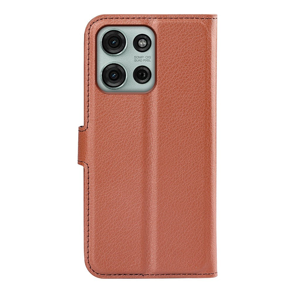 Motorola Moto G75 (5G) - EIDERWOOD Kunstlæder Flip Cover m. Kortholder & Ståfunktion - Brun