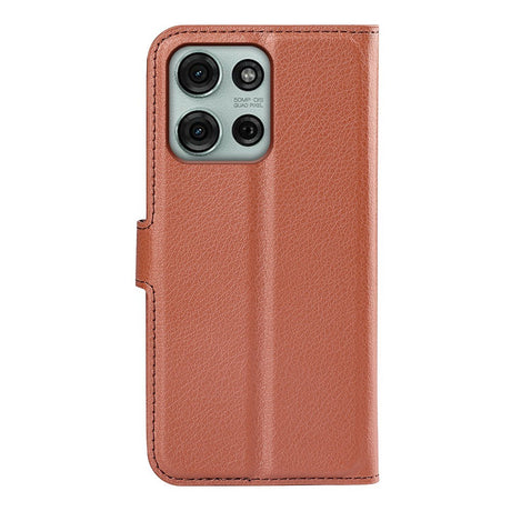 Motorola Moto G75 (5G) - EIDERWOOD Faux Leather Flip Cover m. Kortholder og stativfunksjon - brun