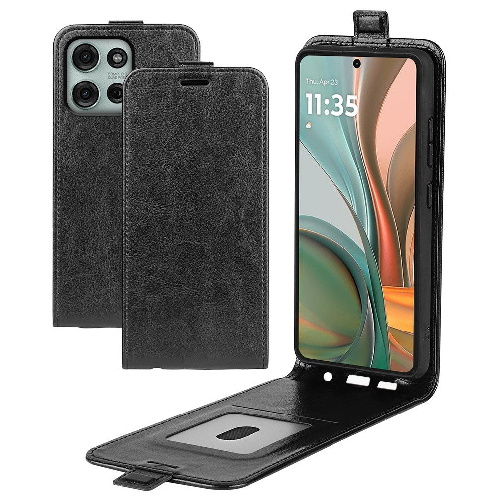 EIDERWOOD Motorola Moto G75 5G Etui med Kortlommer – Vertikal Flip Kunstlæder Cover - Sort