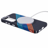 Samsung Galaxy S23 - EIDERWOOD Mønstret Carbon Cover - MagSafe Kompatibel - Colorful Stripes
