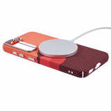 Samsung Galaxy S23 - EIDERWOOD mønstret karbondeksel - MagSafe-kompatibel - Orange Peak