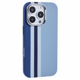 iPhone 16 Pro - EIDERWOOD Mønstret Carbon Cover - MagSafe Kompatibel - Blue Stripes