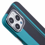 iPhone 16 Pro - EIDERWOOD Mønstret Carbon Cover - MagSafe Kompatibel - Blue/Black