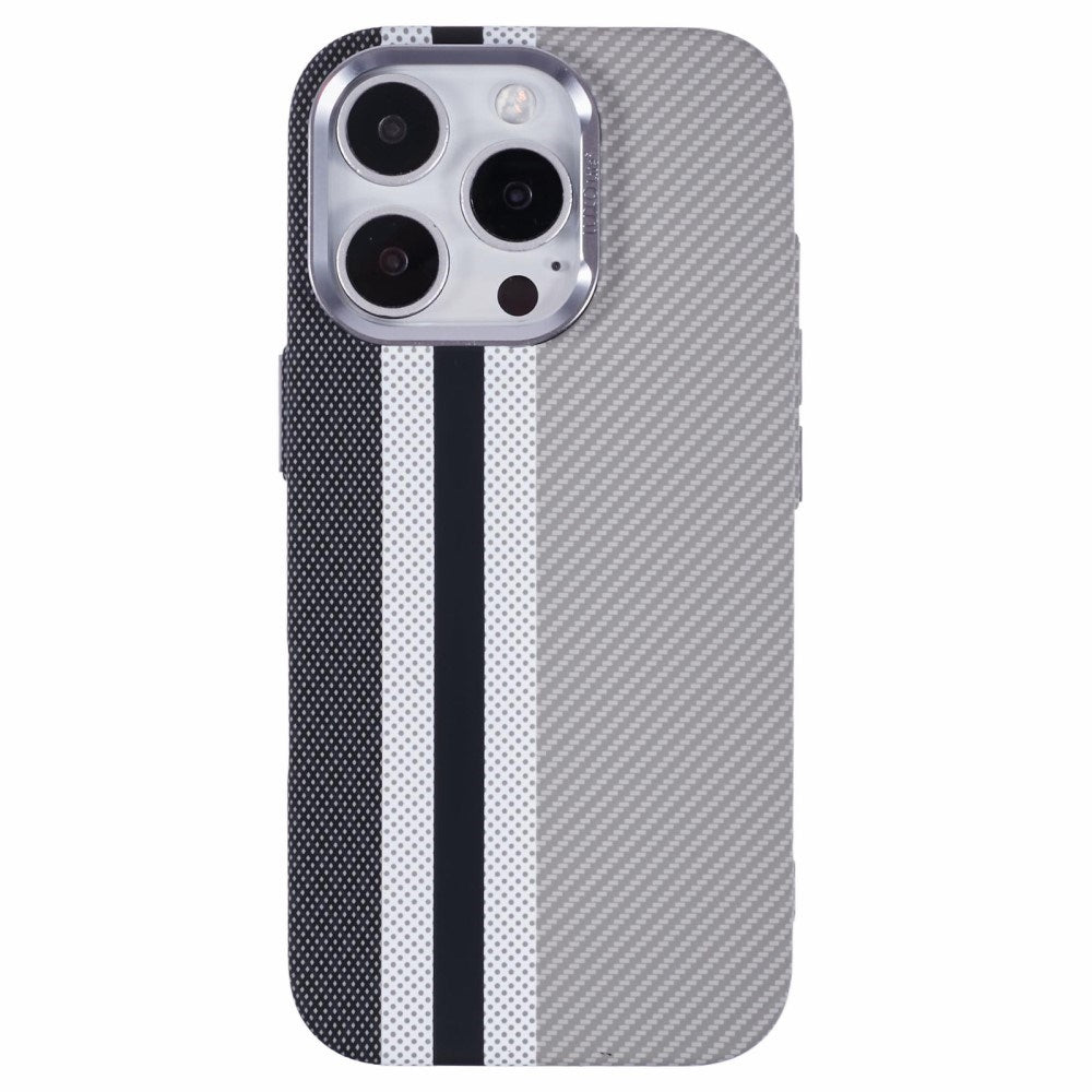 iPhone 16 Pro - EIDERWOOD Mønstret Carbon Cover - MagSafe Kompatibel - Grey Stripes