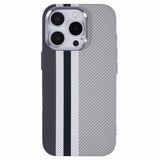 iPhone 16 Pro - EIDERWOOD Mønstret Carbon Cover - MagSafe Kompatibel - Grey Stripes