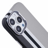 iPhone 16 Pro - EIDERWOOD Mønstret Carbon Cover - MagSafe Kompatibel - Grey Stripes