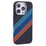 iPhone 16 Pro - EIDERWOOD Mønstret Carbon Cover - MagSafe Kompatibel - Colorful Stripes