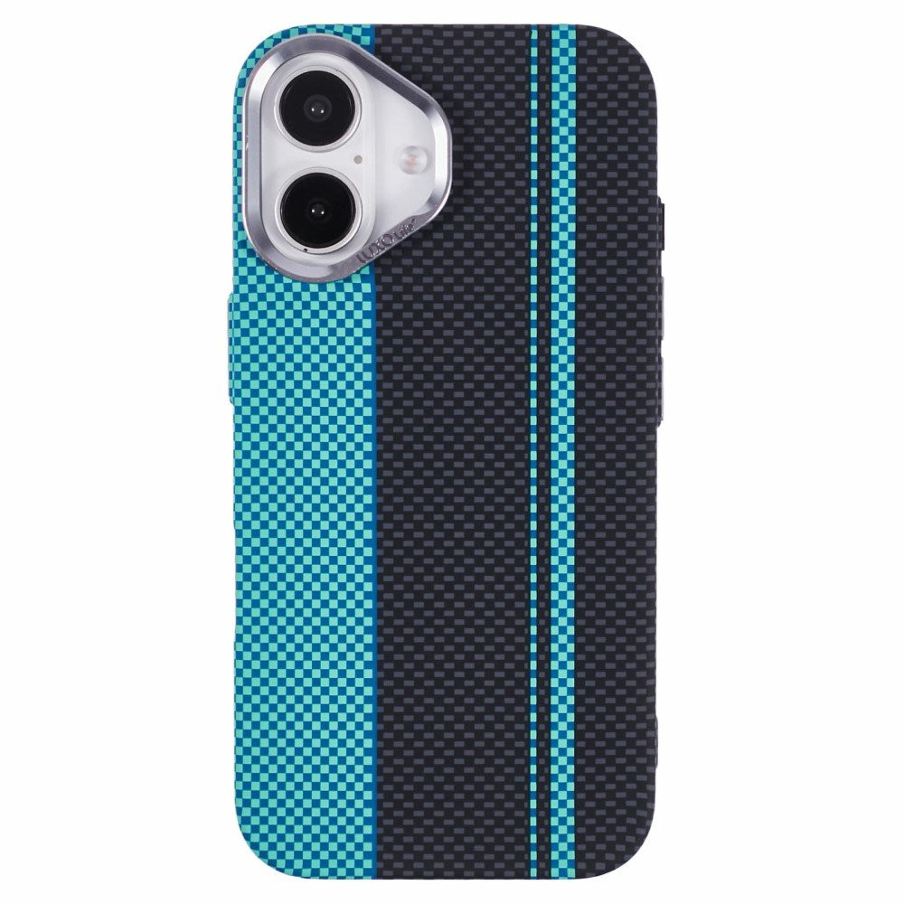 iPhone 16 - EIDERWOOD Mønstret Carbon Cover - MagSafe Kompatibel - Blue/Black