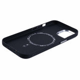 iPhone 15 - EIDERWOOD-mønstret karbondeksel - MagSafe-kompatibel - Mørkt sikksakk-mønster