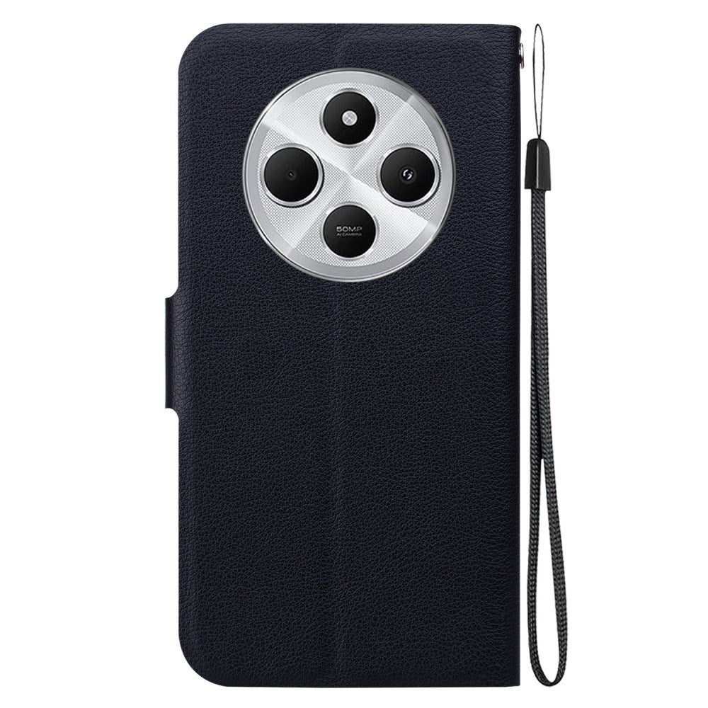 Xiaomi Redmi 14C / Poco C75 - EIDERWOOD Kunstlæder Flip Cover m. Strop - Sort