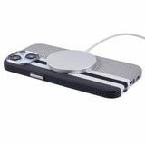iPhone 14 - EIDERWOOD Mønstret Carbon Cover - MagSafe Kompatibel - Grey Stripes