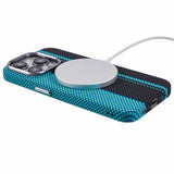 iPhone 12/12 Pro - EIDERWOOD Mønstret Carbon Cover - MagSafe Kompatibel - Blue/Black