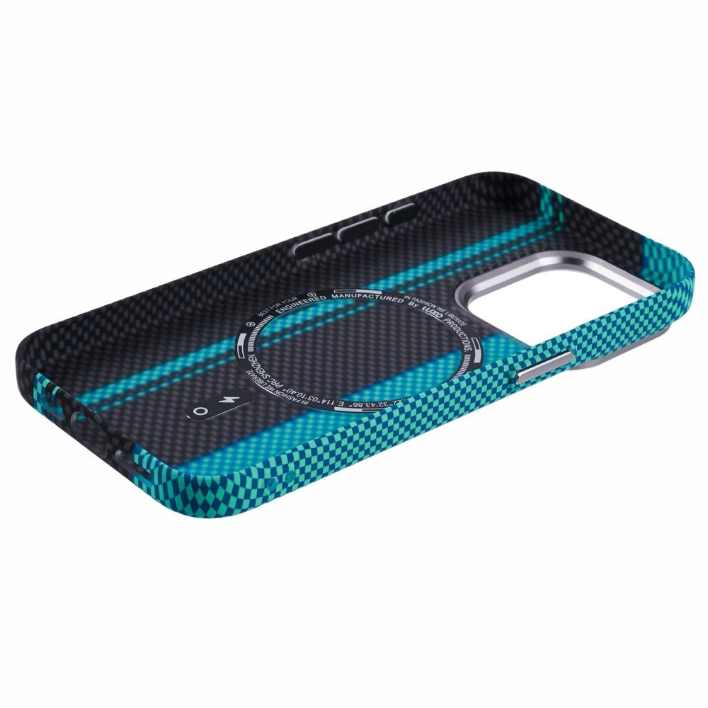 iPhone 12/12 Pro - EIDERWOOD Mønstret Carbon Cover - MagSafe Kompatibel - Blue/Black