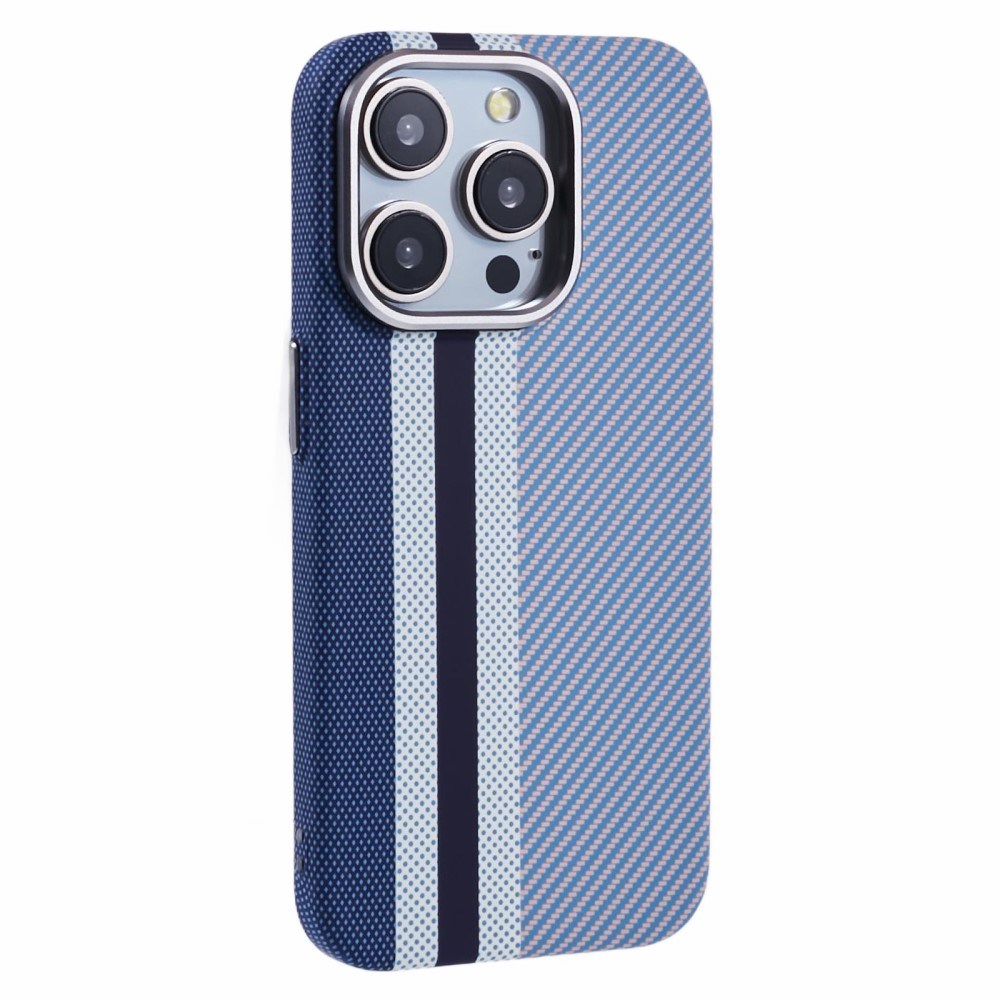 iPhone 12/12 Pro - EIDERWOOD Mønstret Carbon Cover - MagSafe Kompatibel - Blue Stripes