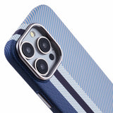 iPhone 12/12 Pro - EIDERWOOD Mønstret Carbon Cover - MagSafe Kompatibel - Blue Stripes