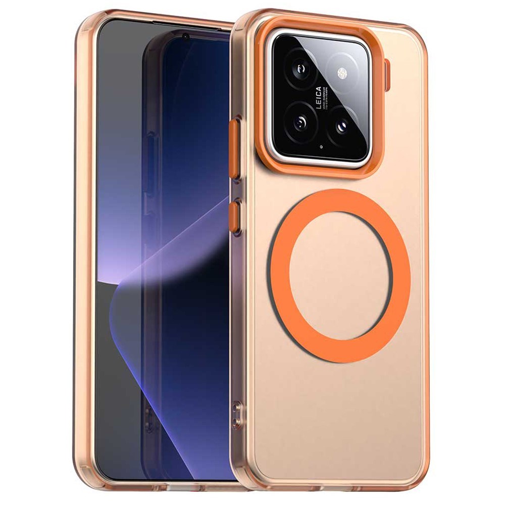 EIDERWOOD Xiaomi 15 Hybrid plastmobildeksel - MagSafe-kompatibel - Gjennomsiktig / oransje