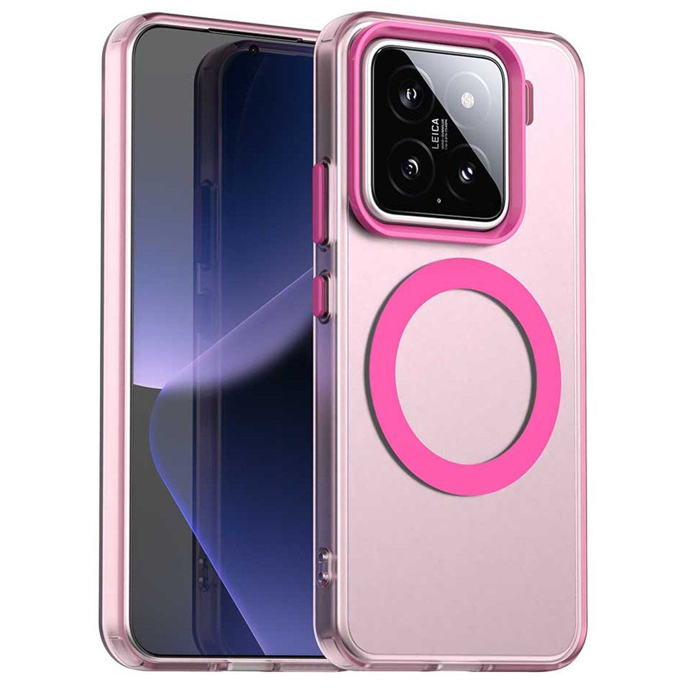 EIDERWOOD Xiaomi 15 Hybrid Plastic Mobildeksel - MagSafe-kompatibel - Gjennomsiktig / Rosa