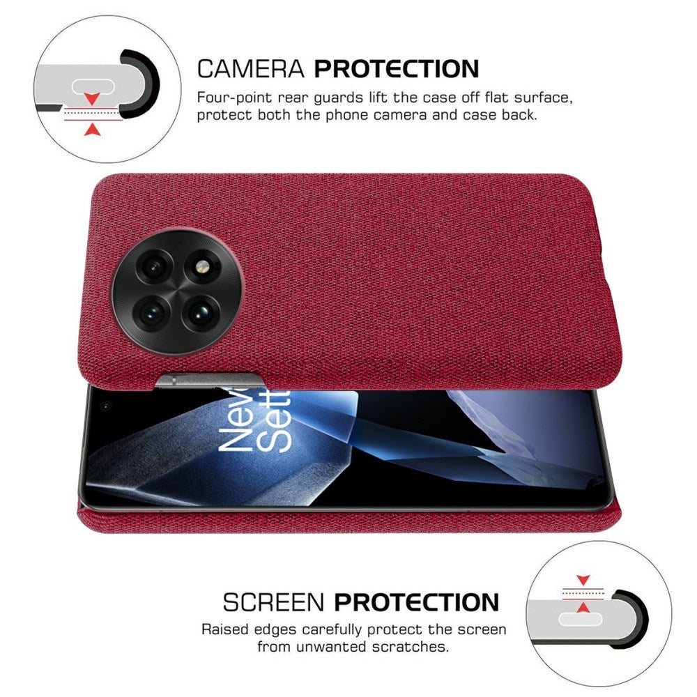 OnePlus 13 - EIDERWOOD Stoffdekket plastdeksel - Rød