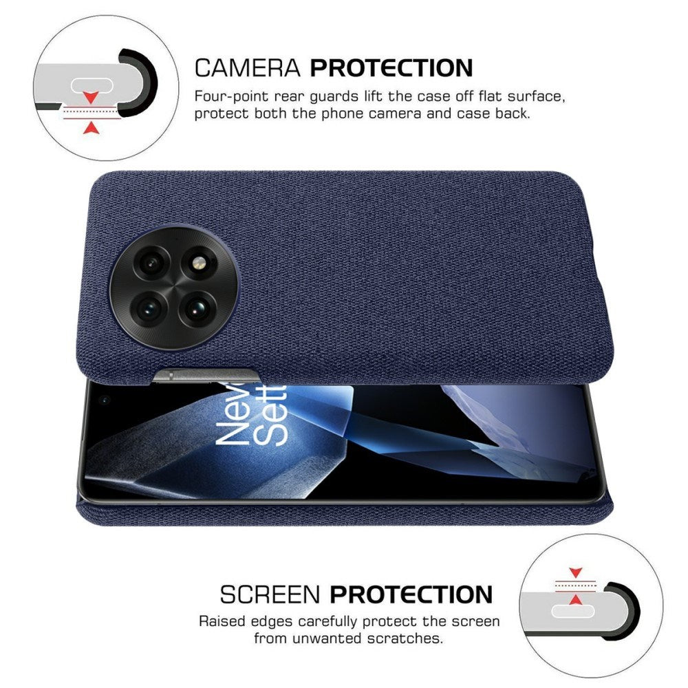 OnePlus 13 - EIDERWOOD Stofbetrukket Plastik Cover - Blå