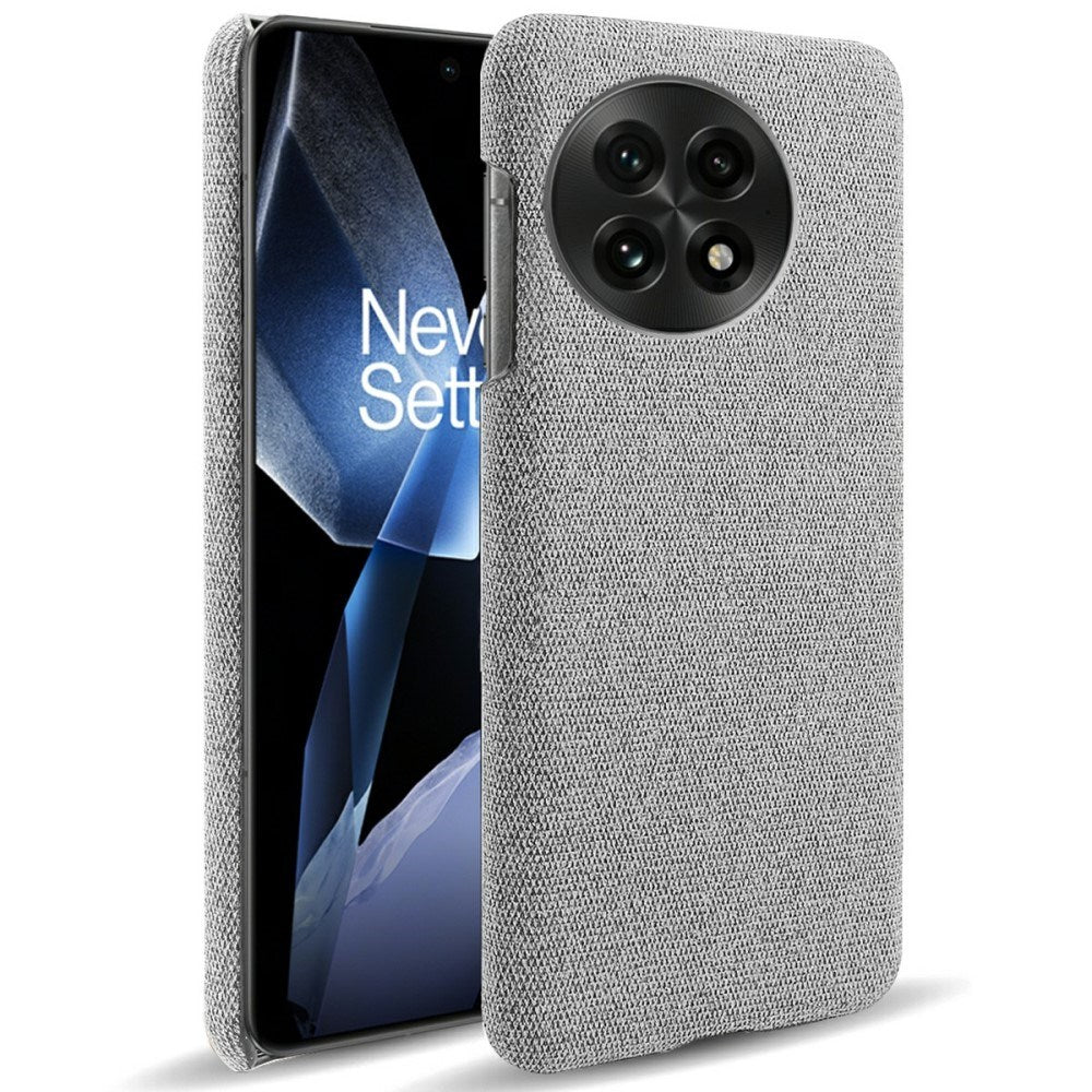 OnePlus 13 - EIDERWOOD Stoffdekket plastdeksel - Lys grå