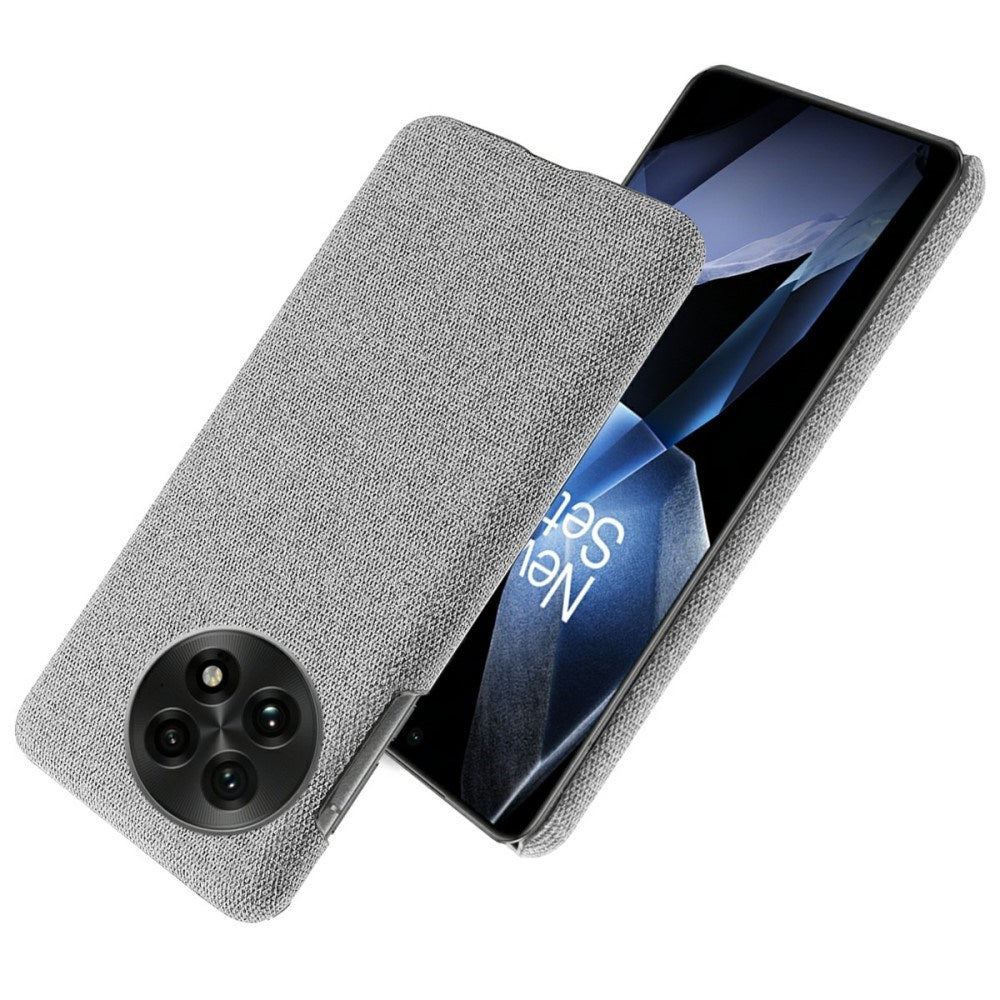OnePlus 13 - EIDERWOOD Stoffdekket plastdeksel - Lys grå
