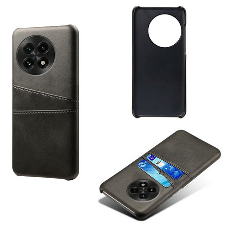 OnePlus 13 - EIDERWOOD imitert skinndeksel m. Innebygd kortholder - Sort