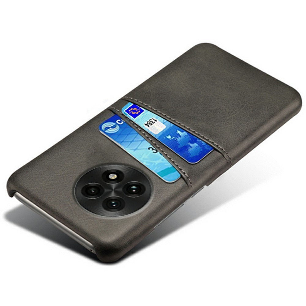 OnePlus 13 - EIDERWOOD imitert skinndeksel m. Innebygd kortholder - Sort