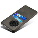 OnePlus 13 - EIDERWOOD imitert skinndeksel m. Innebygd kortholder - Sort