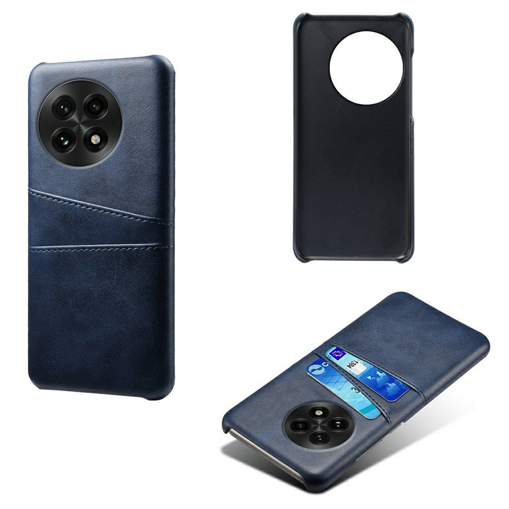 OnePlus 13 - EIDERWOOD imitert skinndeksel m. Innebygd kortholder - blå