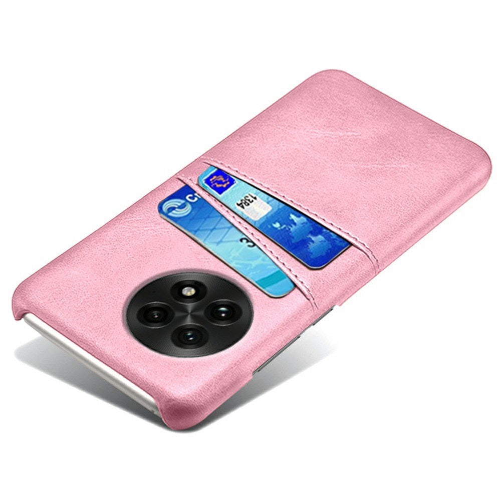 OnePlus 13 - EIDERWOOD imitert skinndeksel m. Innebygd kortholder - Rosa