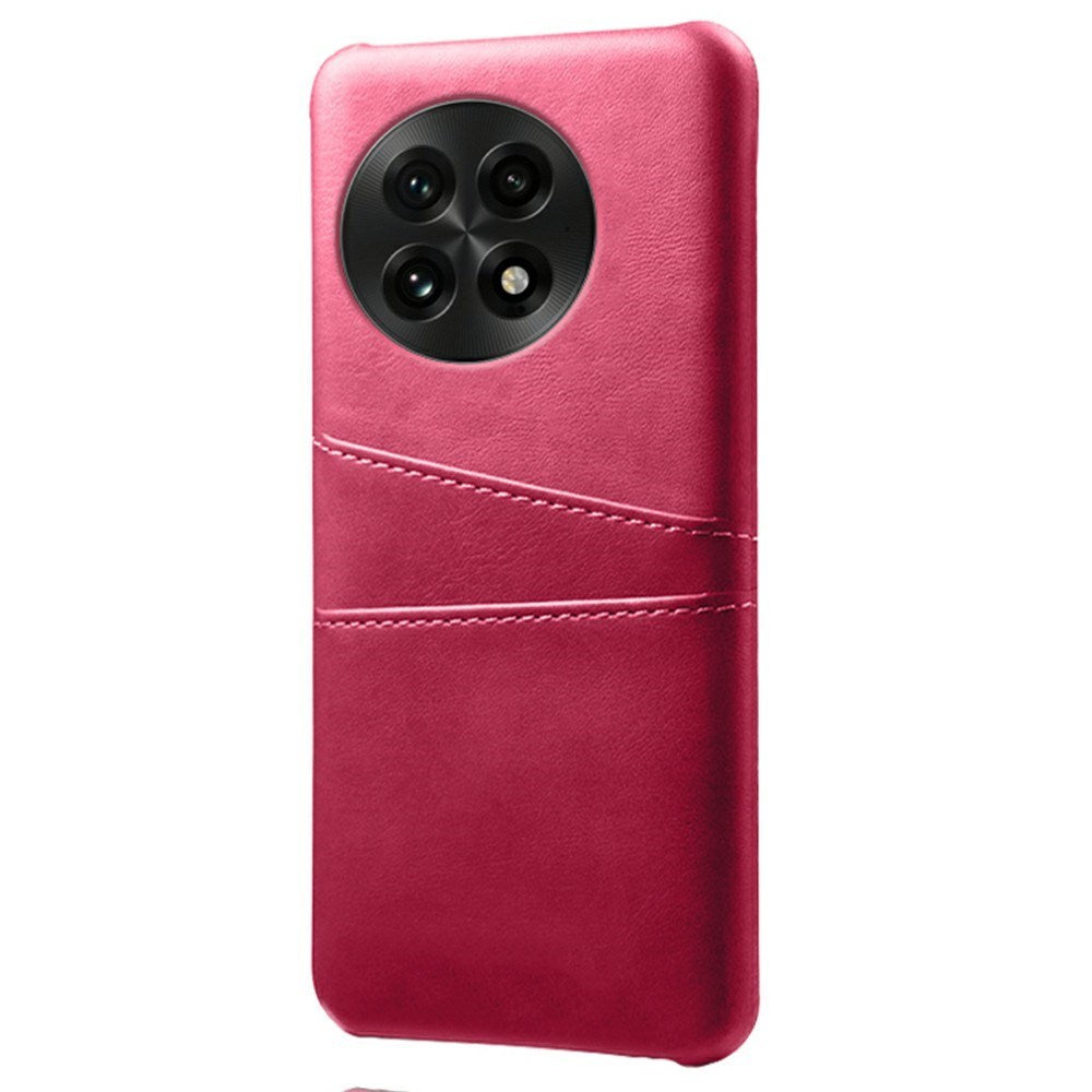 OnePlus 13 - EIDERWOOD imitert skinndeksel m. Innebygd kortholder - Rosa