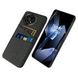 OnePlus 13 - EIDERWOOD Stofbetrukket Plastik Cover m. Kortholder - Sort