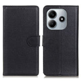 Xiaomi Redmi Note 14 (4G) - EIDERWOOD Faux Leather Flip Cover m. Kortholder og stativfunksjon - svart