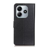 Xiaomi Redmi Note 14 (4G) - EIDERWOOD Faux Leather Flip Cover m. Kortholder og stativfunksjon - svart