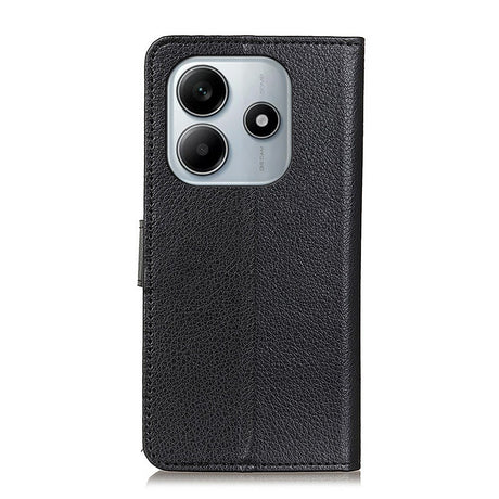 Xiaomi Redmi Note 14 (4G) - EIDERWOOD Faux Leather Flip Cover m. Kortholder og stativfunksjon - svart