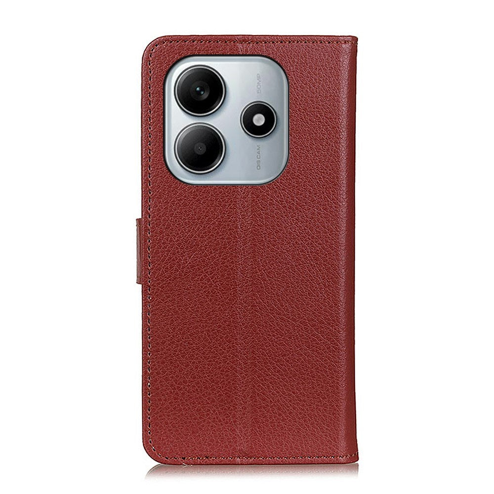 Xiaomi Redmi Note 14 (4G) - EIDERWOOD Faux Leather Flip Cover m. Kortholder og stativfunksjon - brun