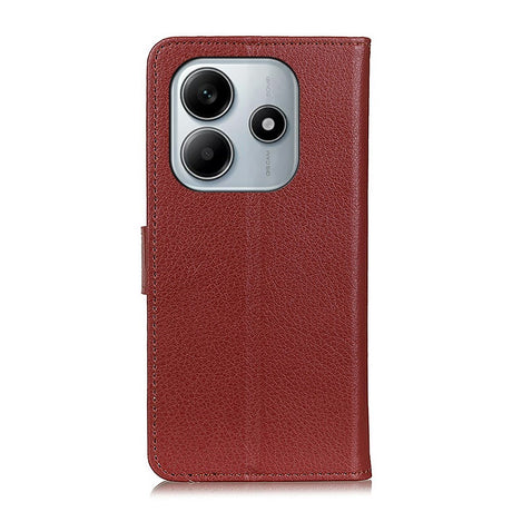 Xiaomi Redmi Note 14 (4G) - EIDERWOOD Faux Leather Flip Cover m. Kortholder og stativfunksjon - brun