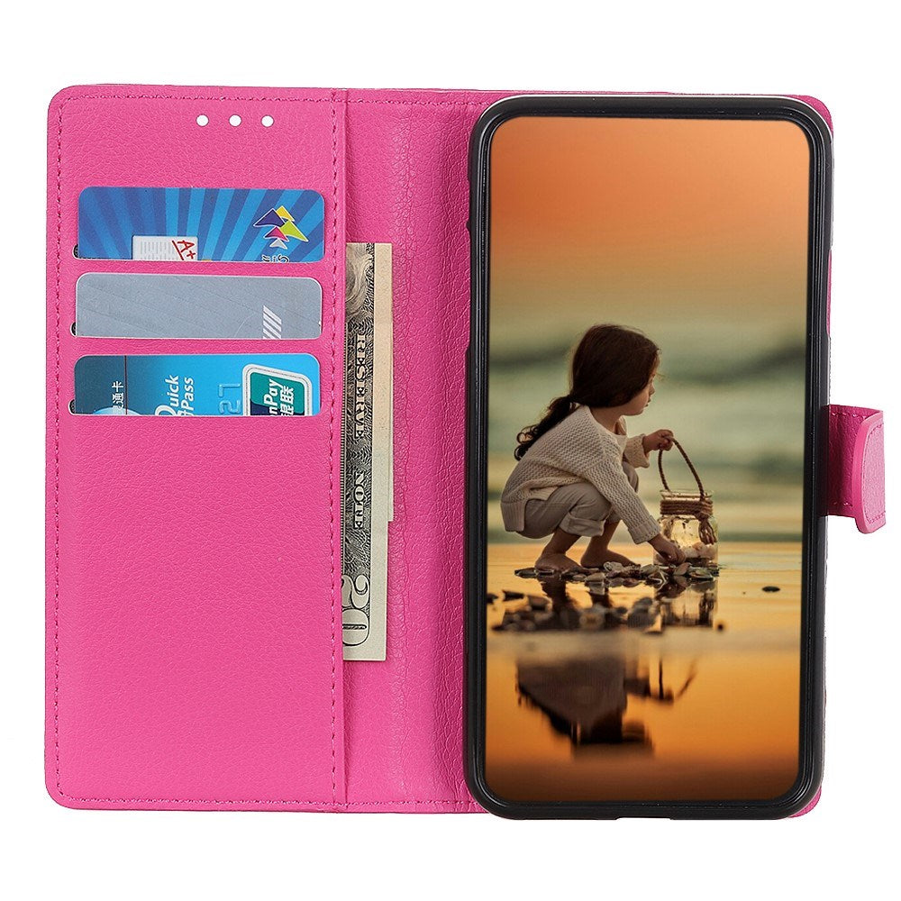 Xiaomi Redmi Note 14 (4G) - EIDERWOOD Faux Leather Flip Cover m. Kortholder og stativfunksjon - Rosa