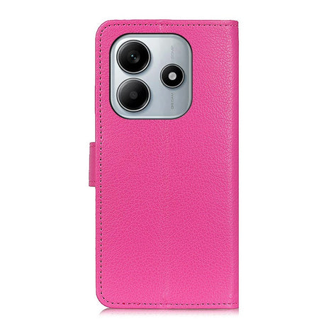 Xiaomi Redmi Note 14 (4G) - EIDERWOOD Faux Leather Flip Cover m. Kortholder og stativfunksjon - Rosa
